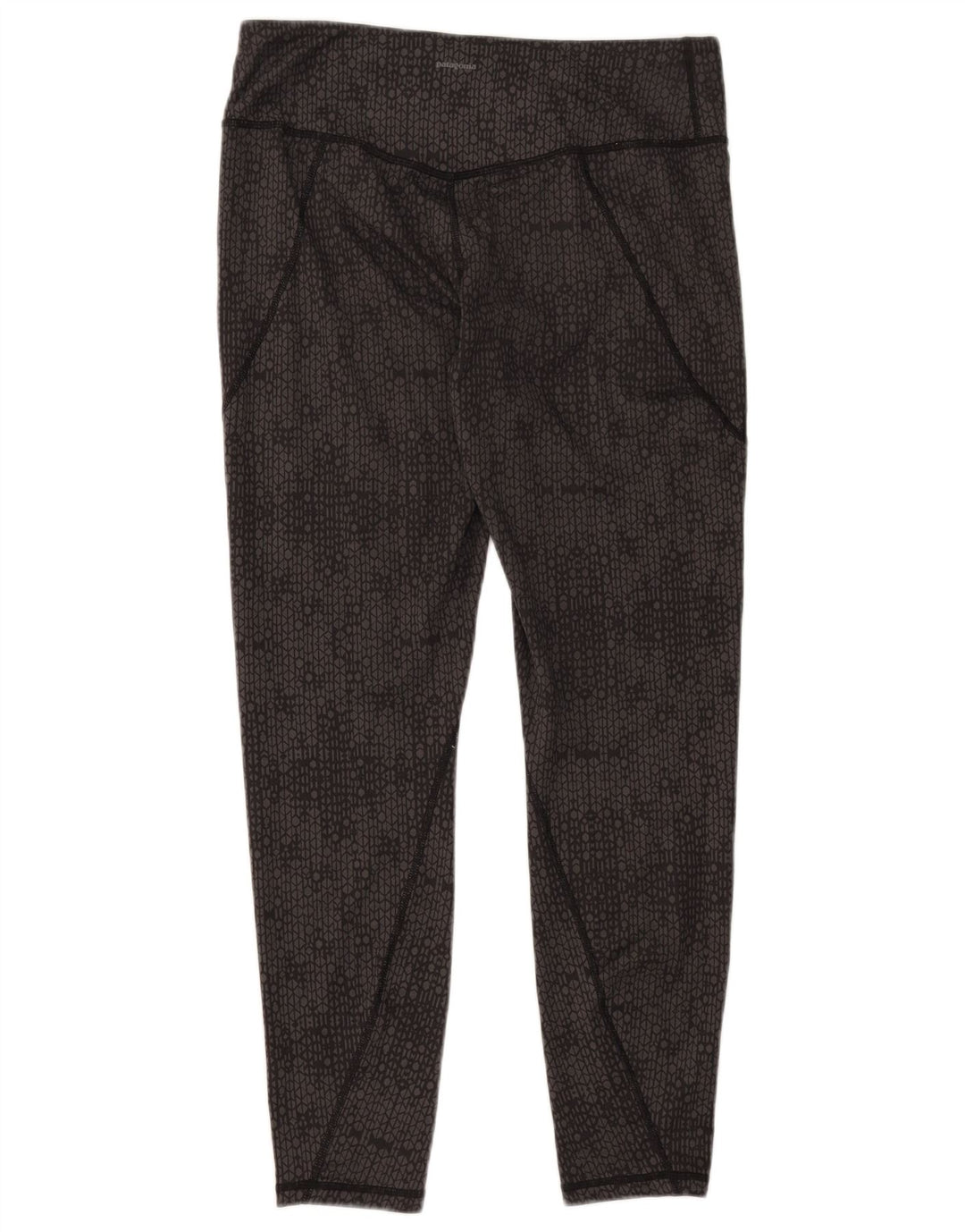 Patagonia Damen Leggings UK 14 Large Graues geometrisches Polyester