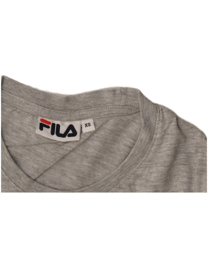 Fila Herren Grafik T-Shirt Top XS Grau meliert