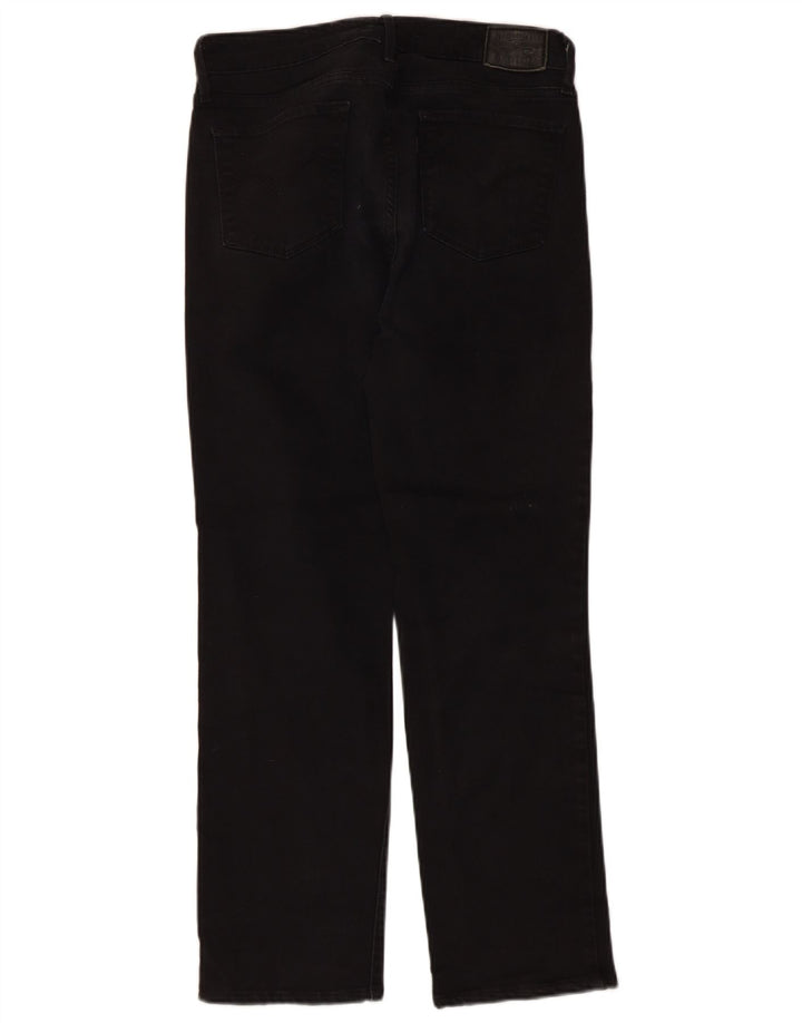 Levi's Damen 714 Straight Jeans W29 L30 Schwarze Baumwolle
