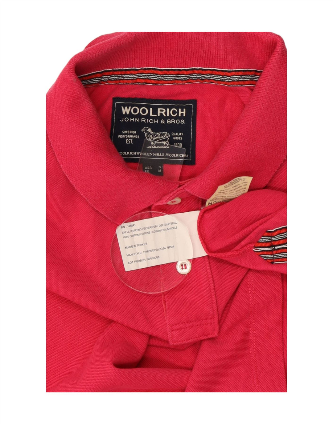 WOOLRICH Herren-Poloshirt, klein, rosa Baumwolle