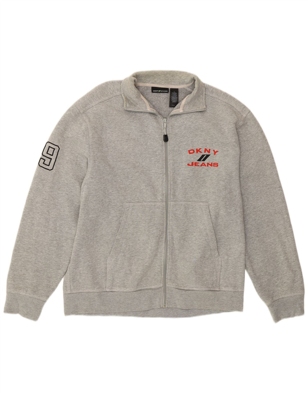 Dkny Herren-Trainingsanzugoberteil mit Grafik, mittelgraue Baumwolle