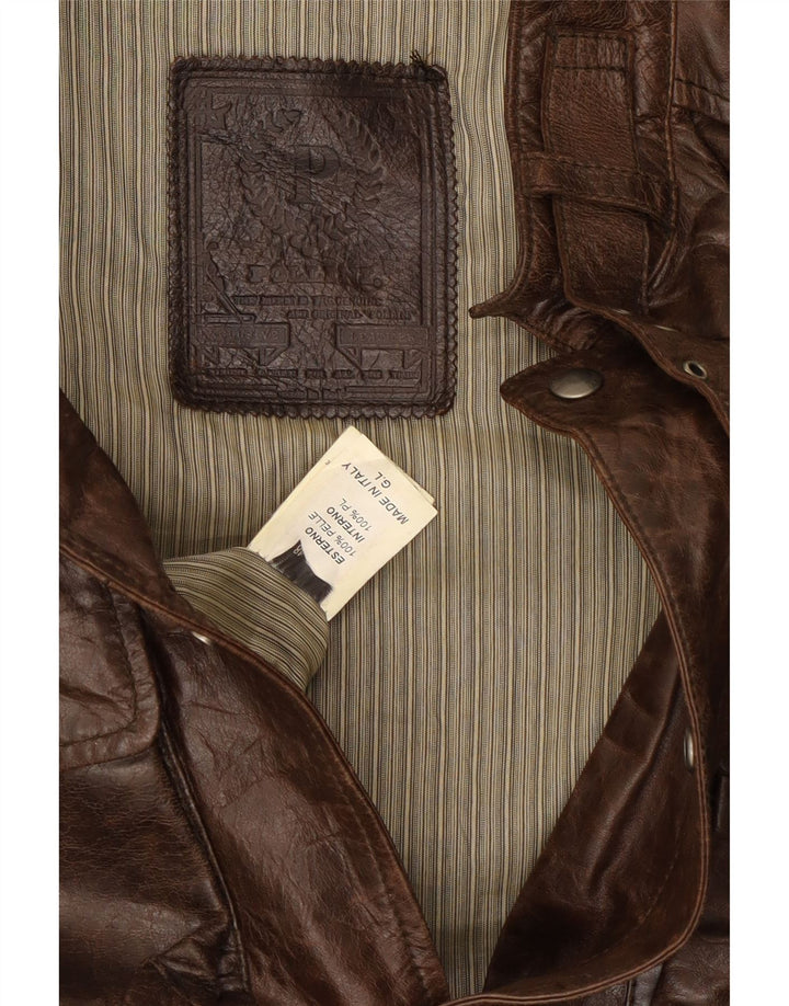 Vintage Herren Lederjacke UK 38 Mittelbraunes Leder