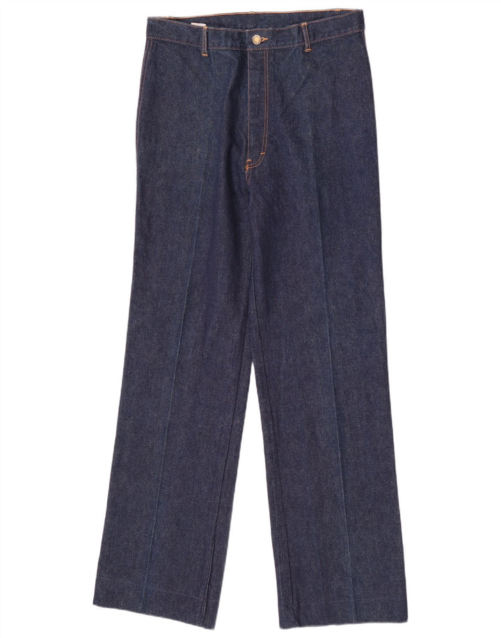 Vintage Damen Straight Jeans W34 L32 Marineblaue Baumwolle