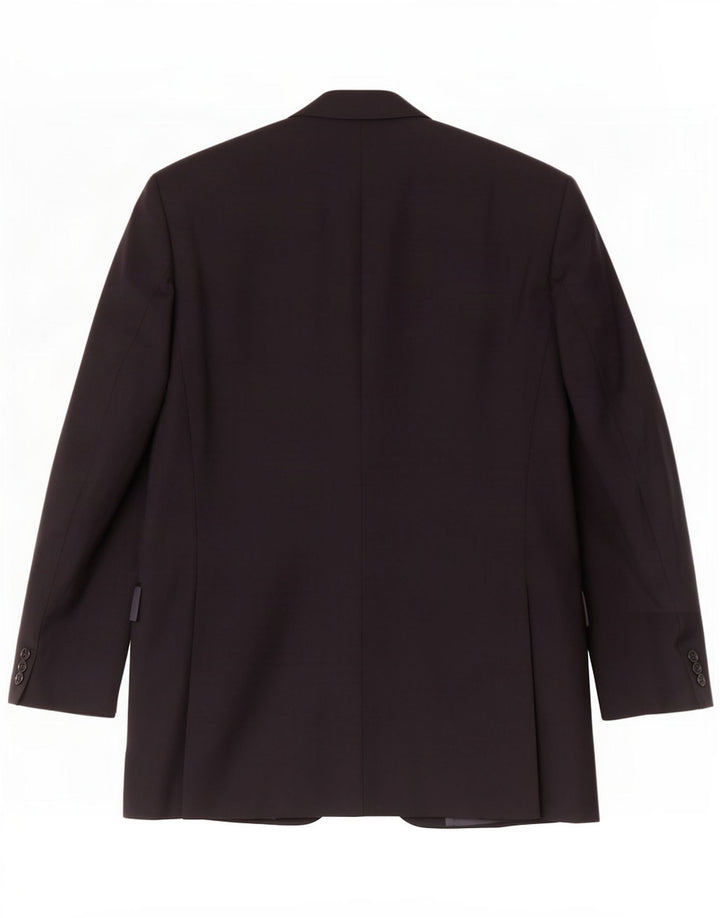 Hugo Boss Herren-Blazer mit 3 Knöpfen, IT 50, groß, marineblaue Schurwolle