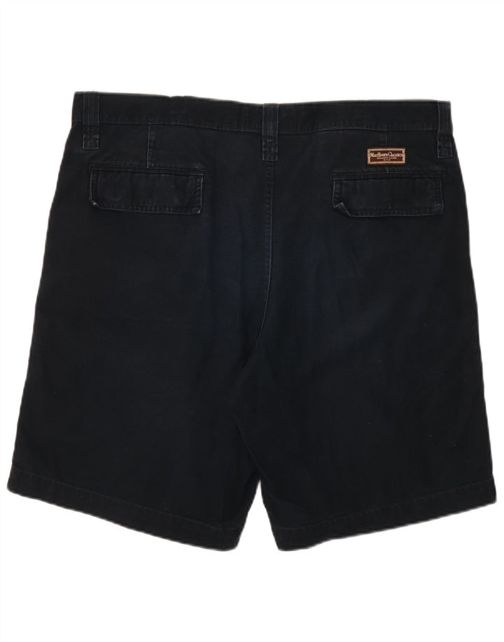 Marlboro Classics Herren-Cargoshorts mit Grafik, EU 56, 3XL, W40, schwarze Baumwolle