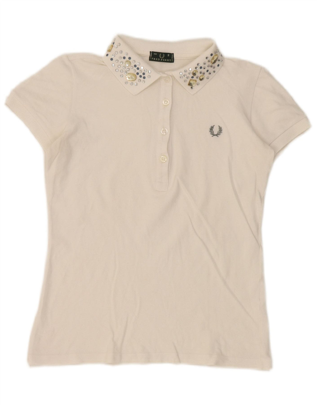Fred Perry Damen Poloshirt UK 10 Small Weiß