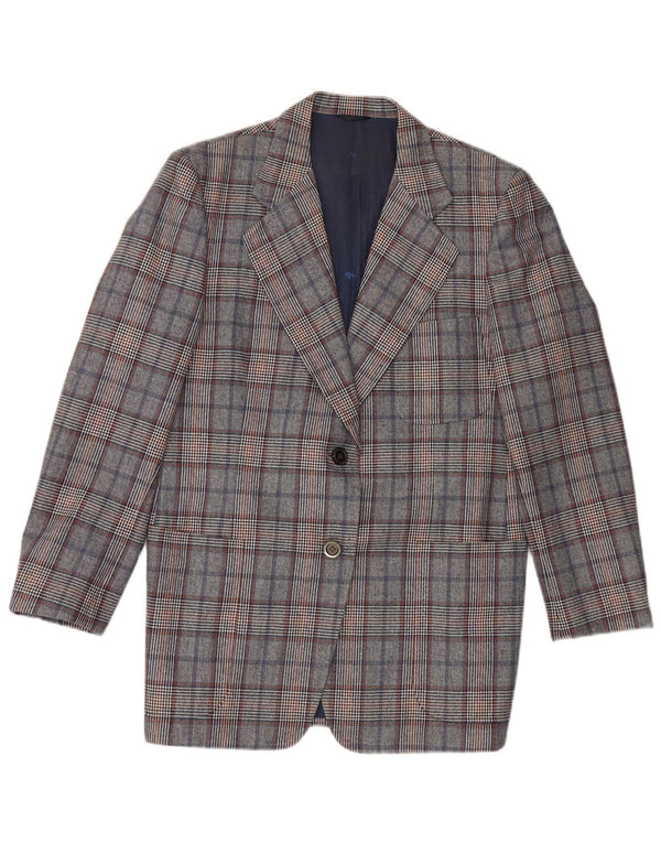 Quantas Damen Longline Blazer Jacke UK 14 Mittelblauer Hahnentritt