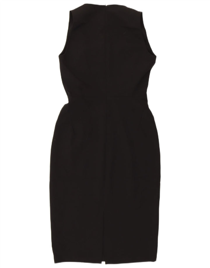 Zara Damen Ärmelloses, figurbetontes Kleid UK 12 Medium Schwarz Polyester