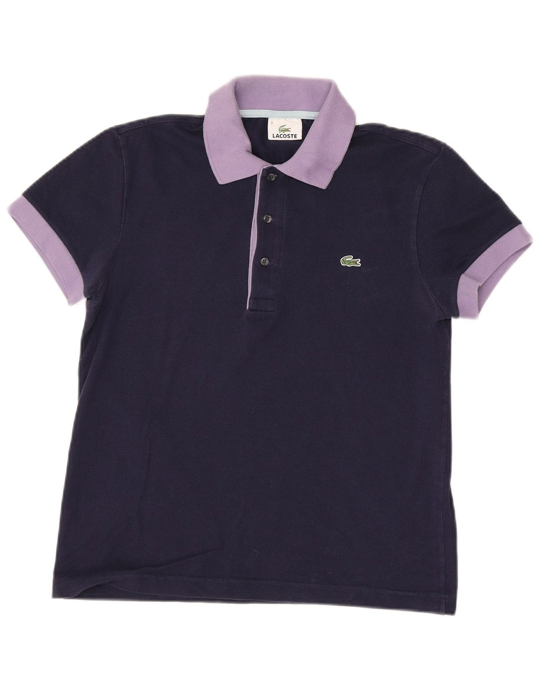 Lacoste Herren-Poloshirt, Größe 3, klein, marineblau, Colourblock-Baumwolle