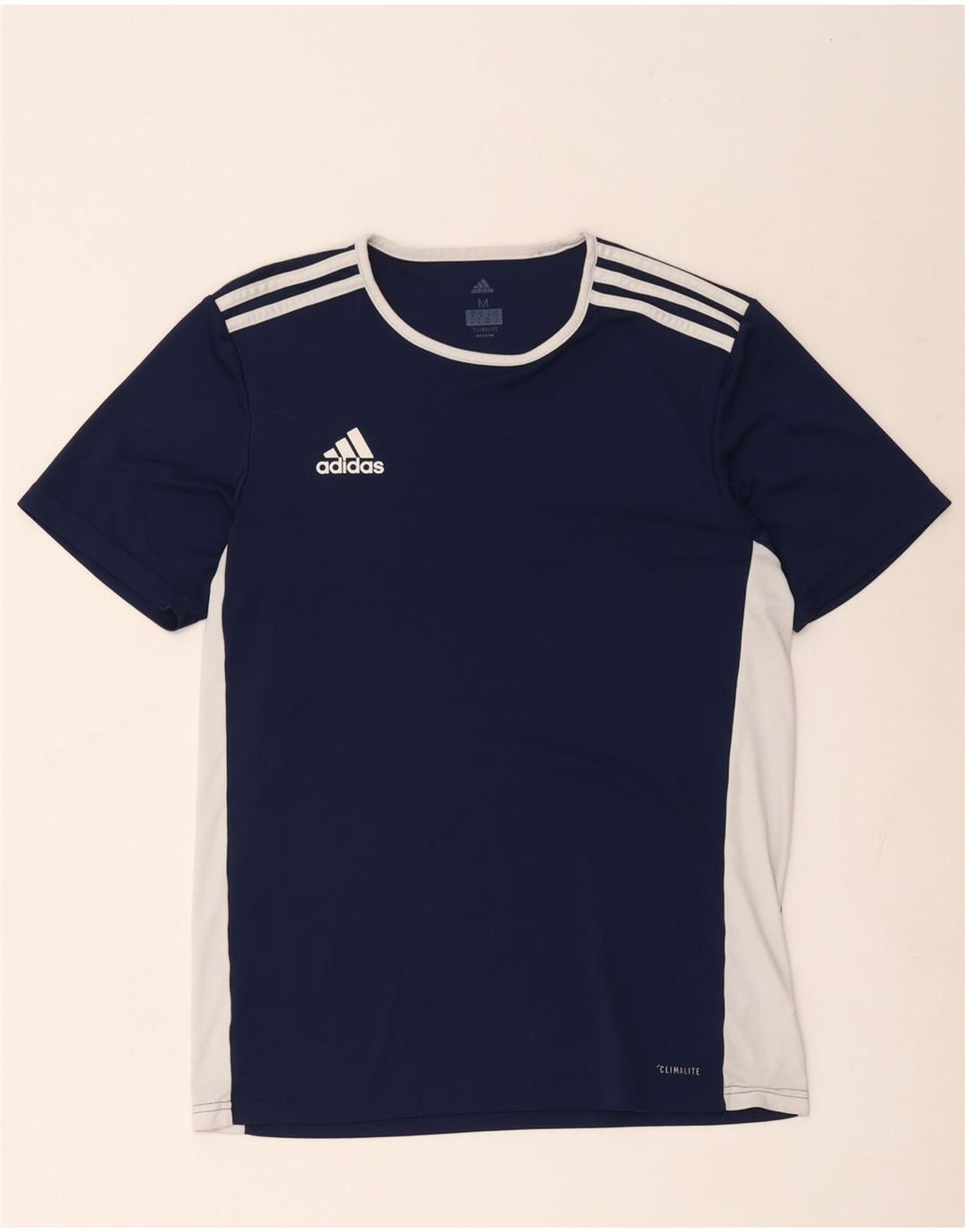 Adidas Herren Climalite T-Shirt Top Medium Marineblau Colourblock Polyester