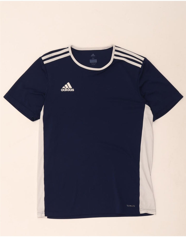 Adidas Herren Climalite T-Shirt Top Medium Marineblau Colourblock Polyester