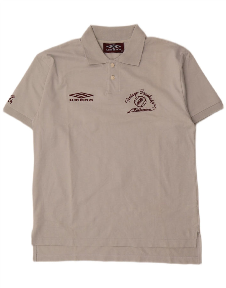 Umbro Herren-Poloshirt mit Grafik, mittelgraue Baumwolle