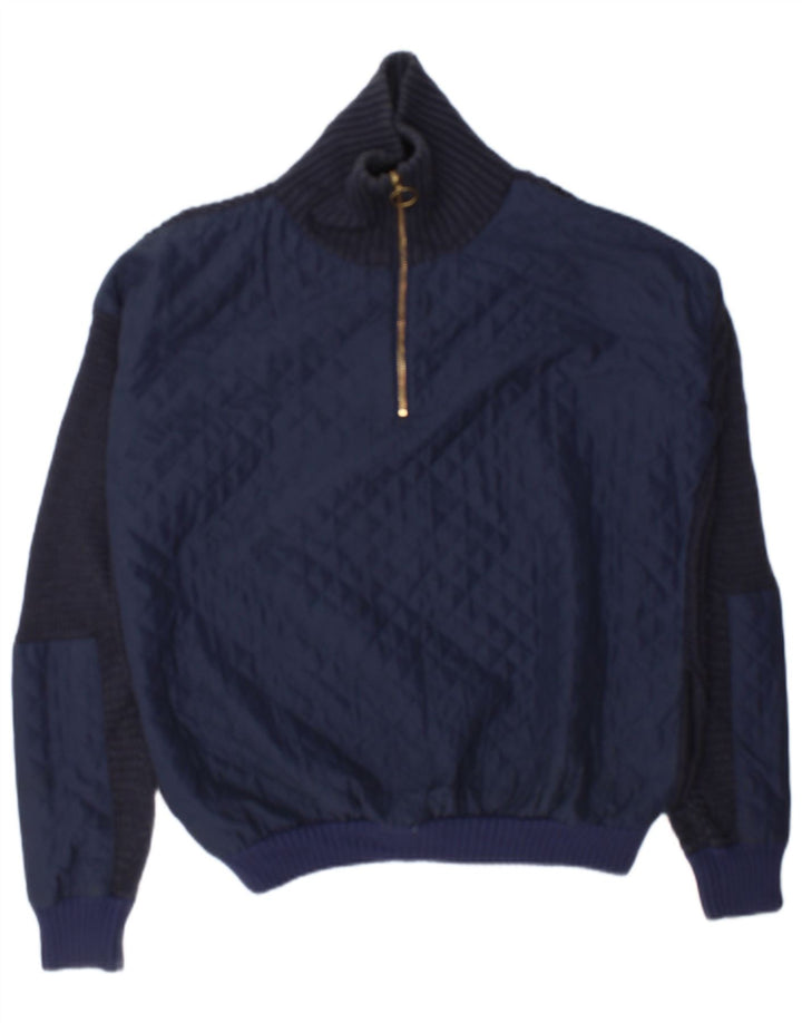 Topshop Damen-Pullover in Übergröße mit Reißverschluss am Hals, Gr. 12, mittleres Marineblau