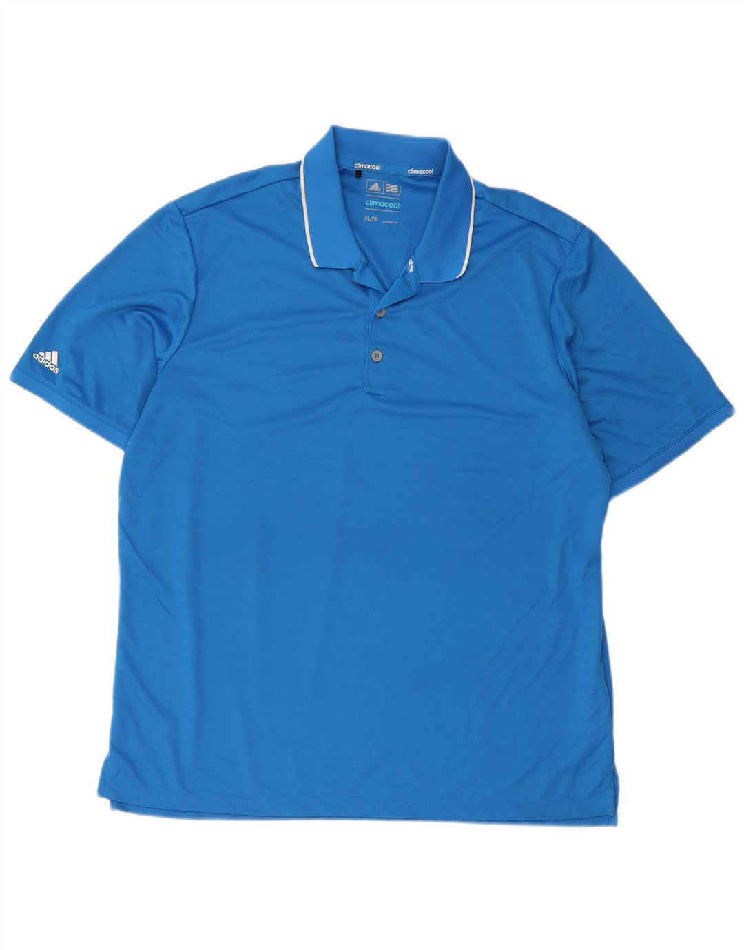 Adidas Herren Climacool Poloshirt XL Blau gestreift Polyester
