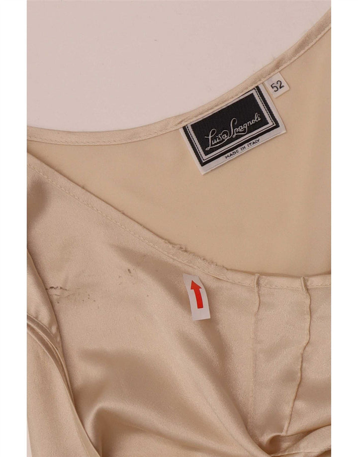 Luisa Spagnoli Damen Crop Vest Top IT 42 2XL Beige Polyester