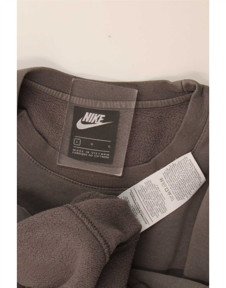 Nike Herren-Sweatshirt-Pullover, große graue Baumwolle