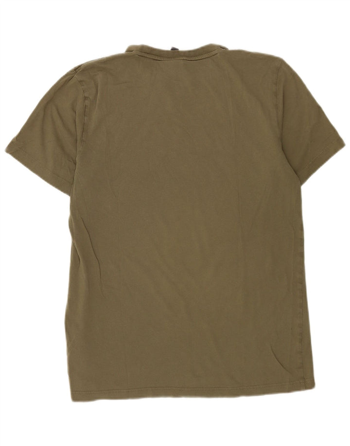Adidas Herren Grafik-T-Shirt-Oberteil aus mittlerer Khaki-Baumwolle