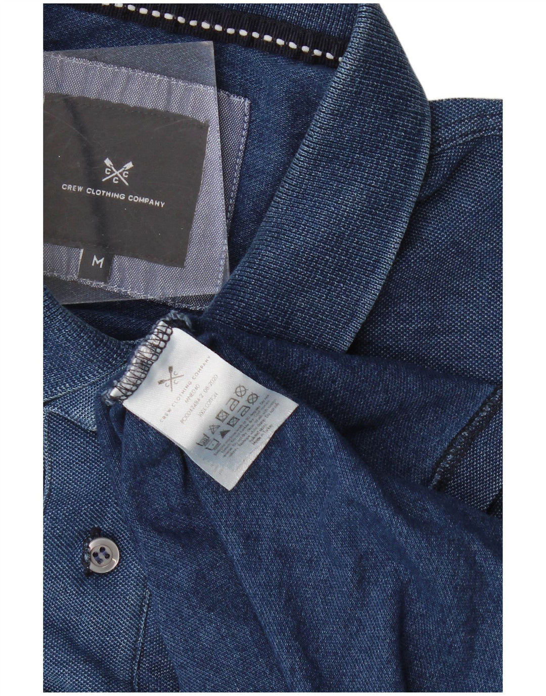 Crew Clothing Herren-Poloshirt aus mittelblauer Baumwolle