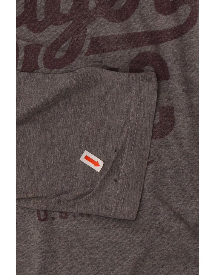 TOMMY HILFIGER Herren Grafik-Top Langarm Große graue Baumwolle