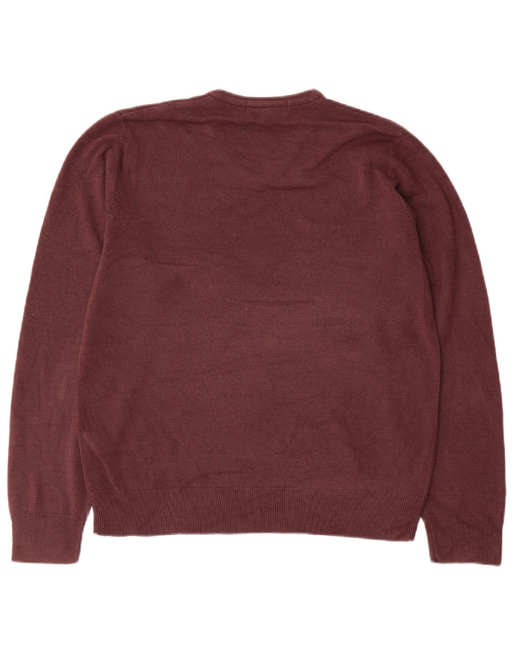 Marks & Spencer Herren-Pullover mit V-Ausschnitt, mittelbraunes Acryl