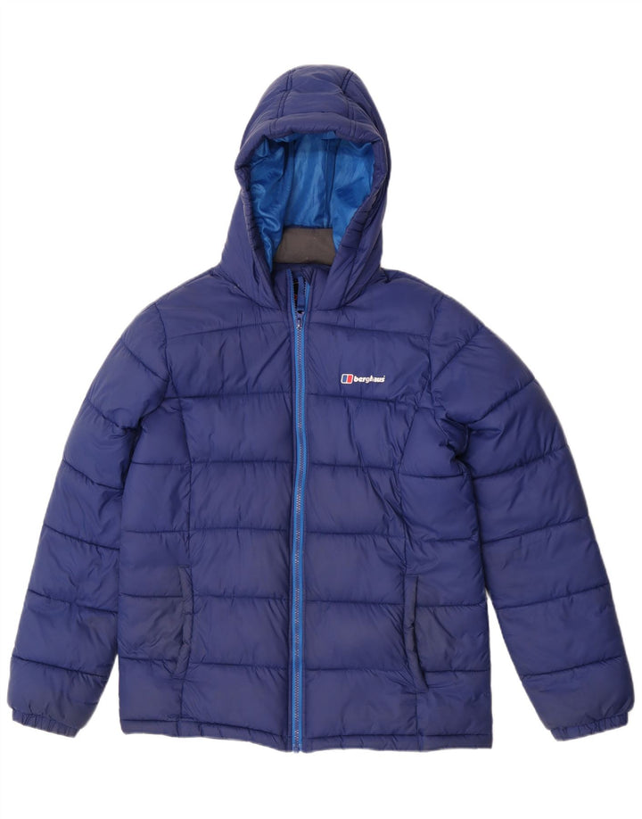 Berghaus Wattierte Jacke mit Kapuze für Jungen, 14–15 Jahre, blaues Polyamid