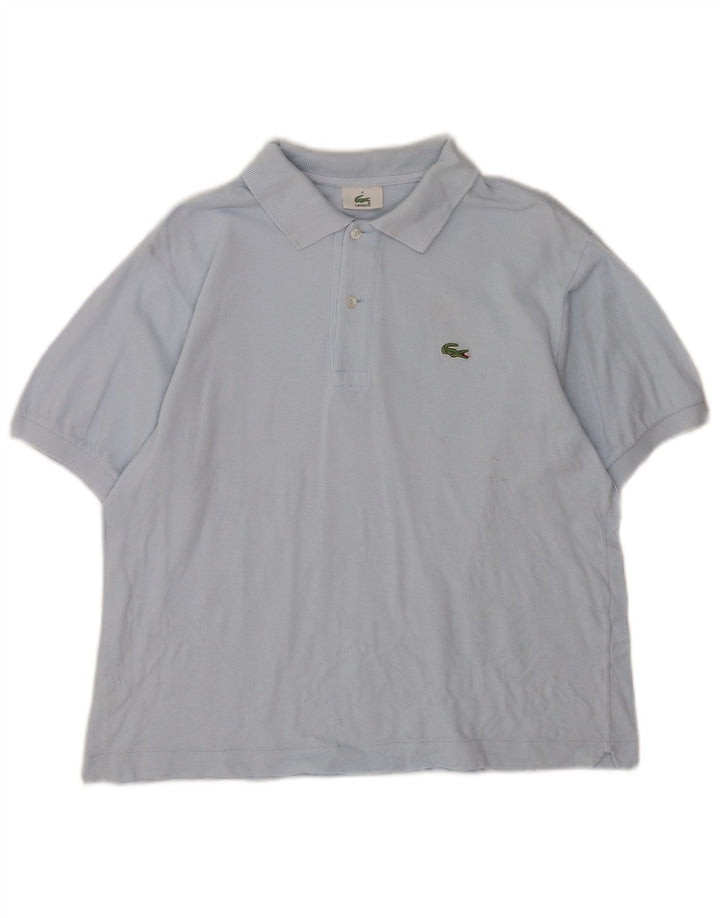 Lacoste Herren-Poloshirt, Größe 4, mittelblaue Baumwolle
