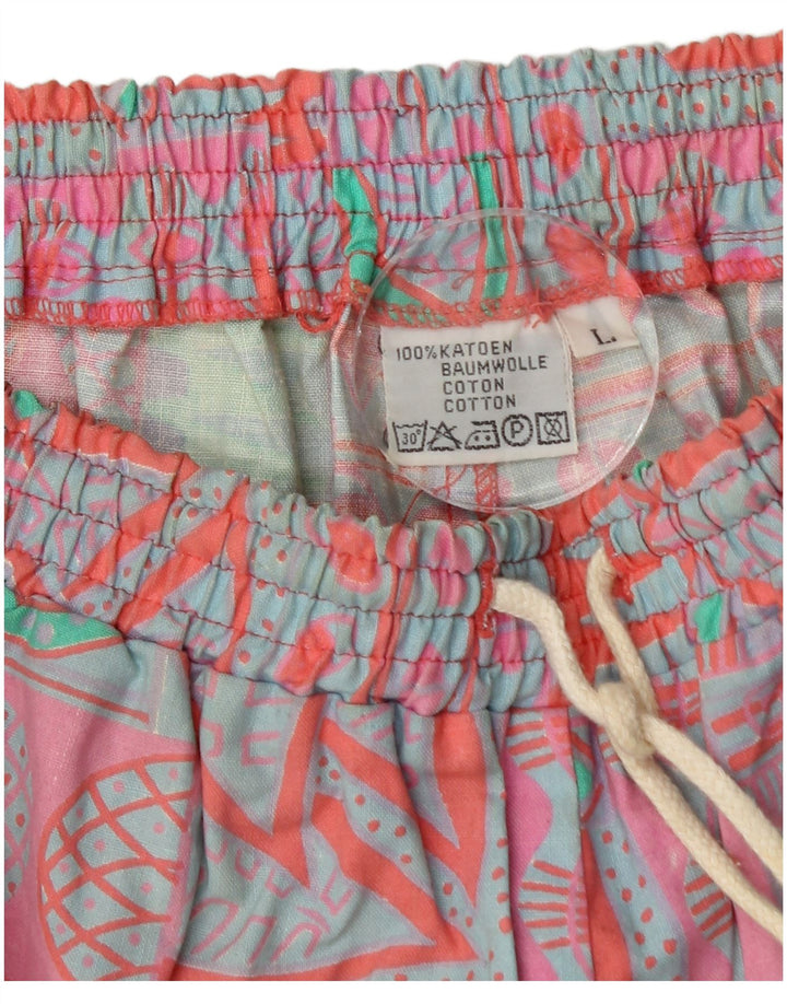 Vintage Herren Chino Shorts Groß W34 Mehrfarbige geometrische Baumwolle