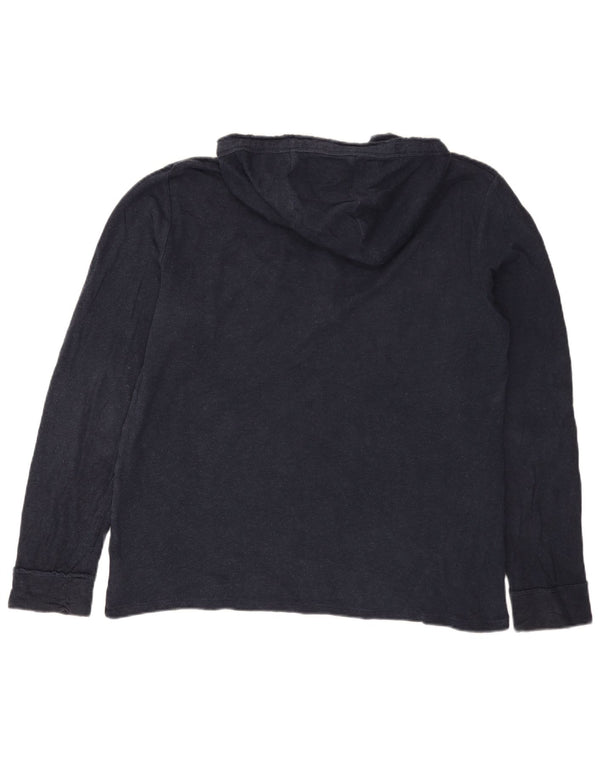 Polo Ralph Lauren Mens Hooded Top Long Sleeve Large Navy Blue Cotton