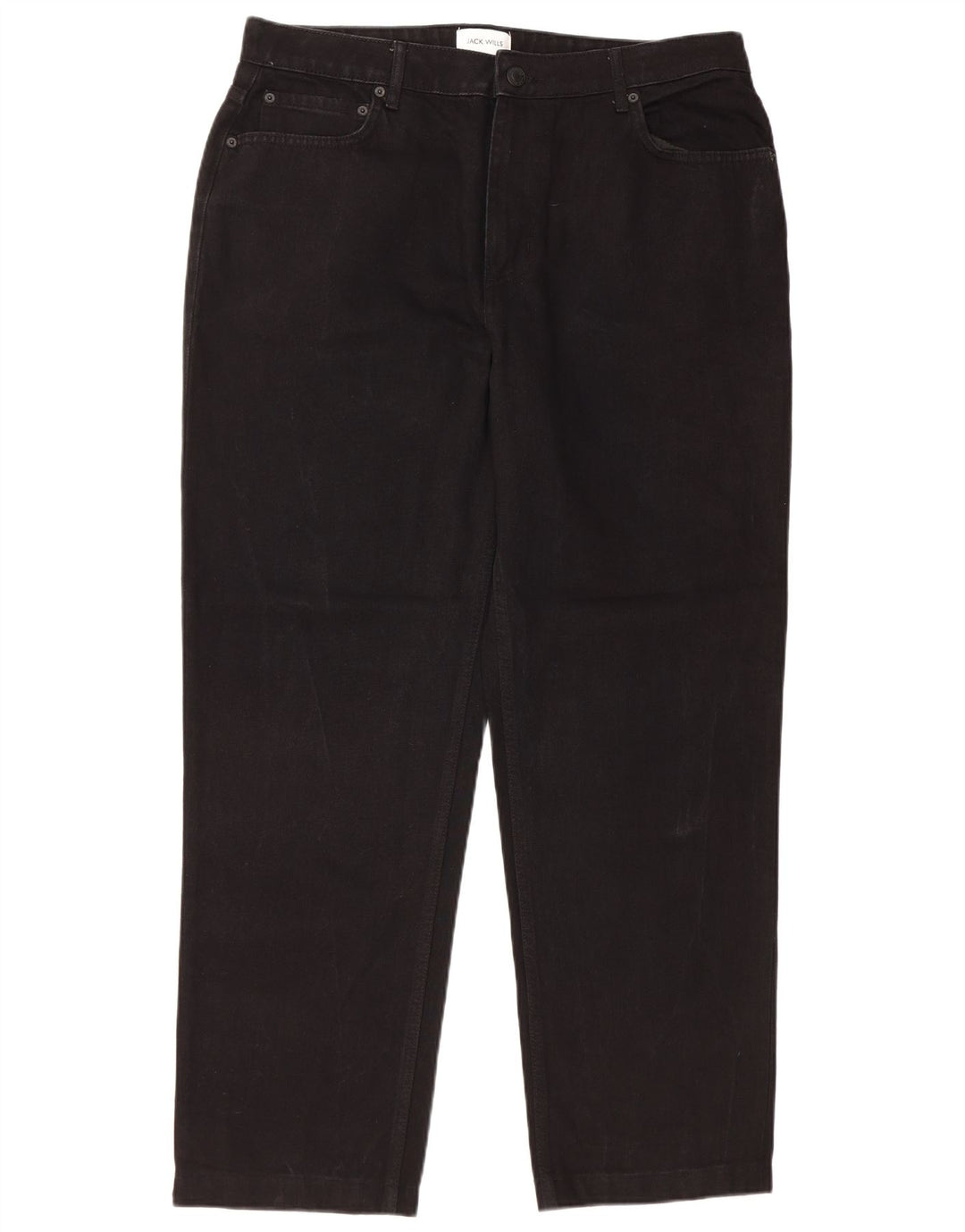 JACK WILLS Herren Tapered Jeans W36 L29 Schwarze Baumwolle