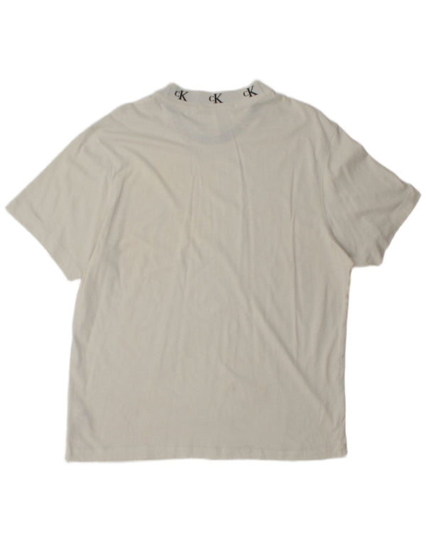 Calvin Klein Jeans Herren-T-Shirt mit Grafik, XL, weiße Baumwolle