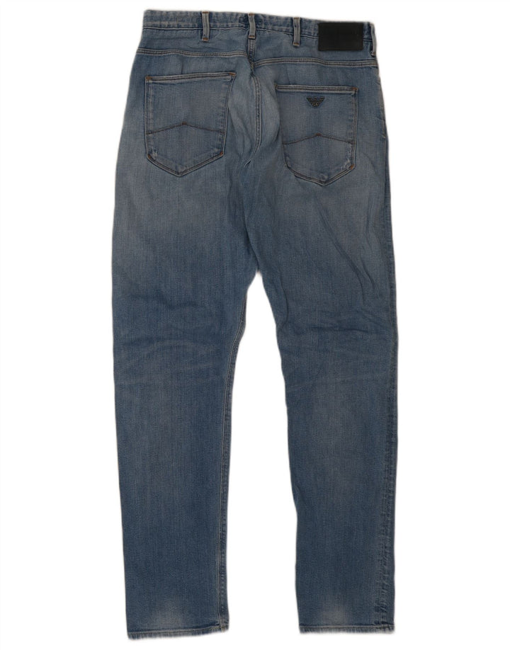 Armani Herren J06 Slim Jeans W9 L32 Blaue Baumwolle