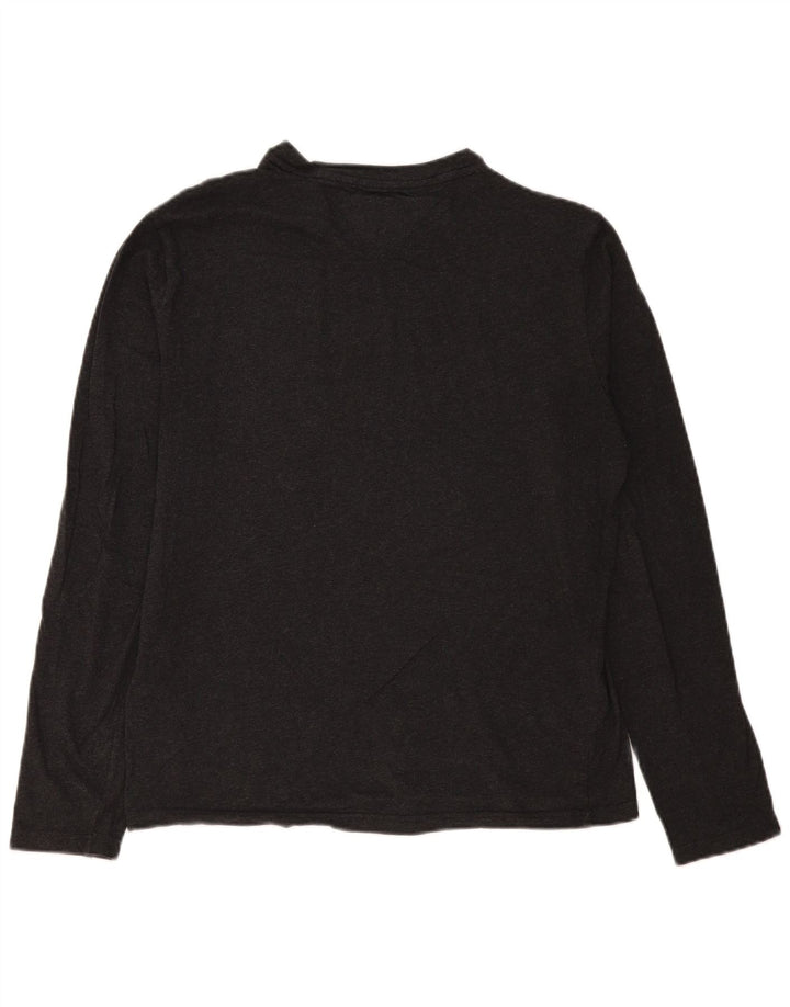 Tommy Hilfiger Herren-Oberteil, langärmelig, mittelgraue Baumwolle