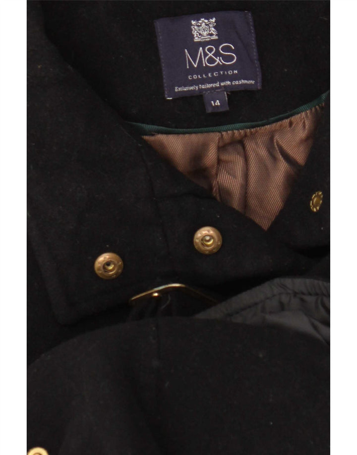 Marks & Spencer Damenmantel UK 14 Mittelschwarze Wolle