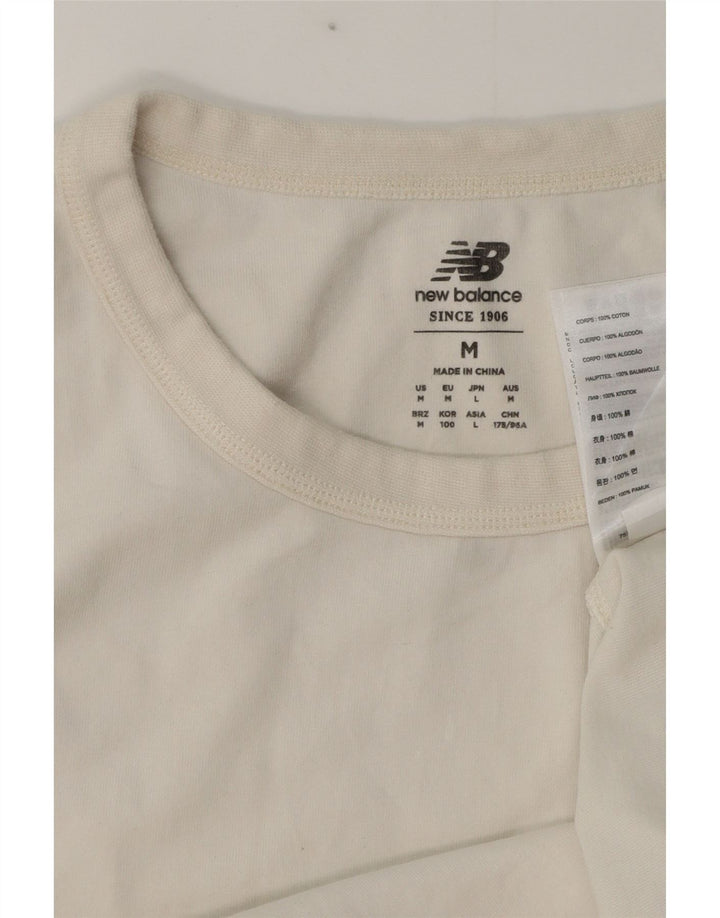 New Balance Herren T-Shirt Top aus mittelweißer Baumwolle