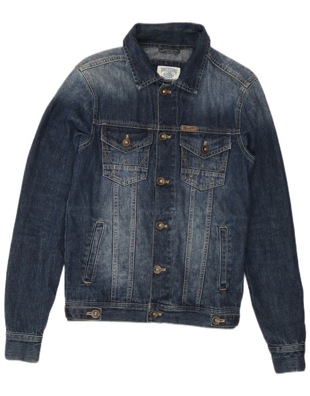 Wrangler Herren Jeansjacke UK 36 Small Marineblaue Baumwolle