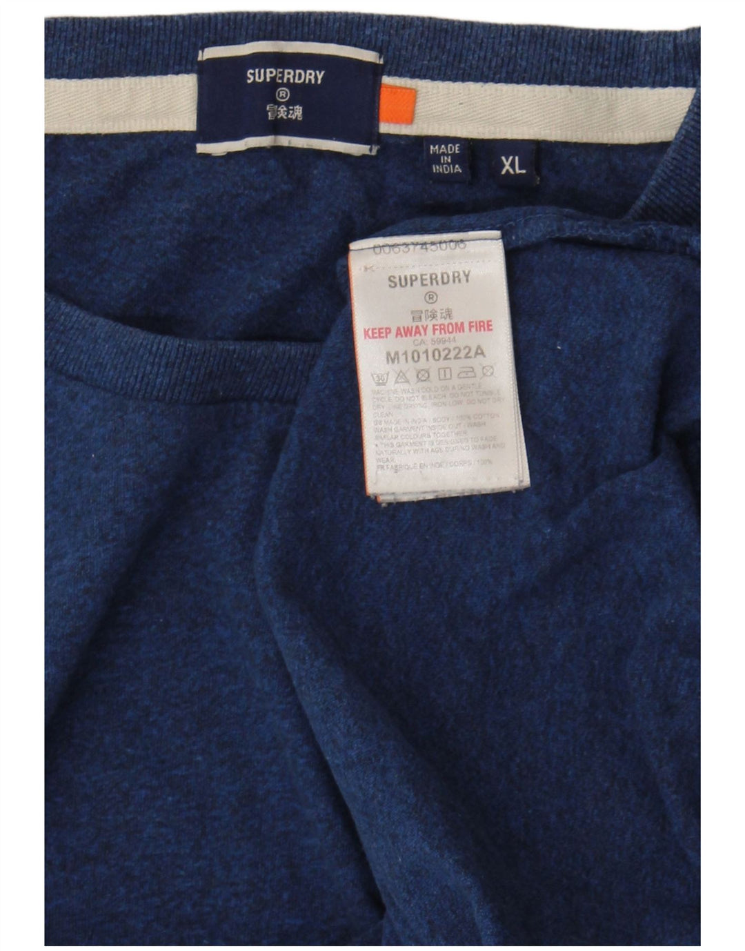 Superdry Herren T-Shirt Top XL Marineblau Baumwolle