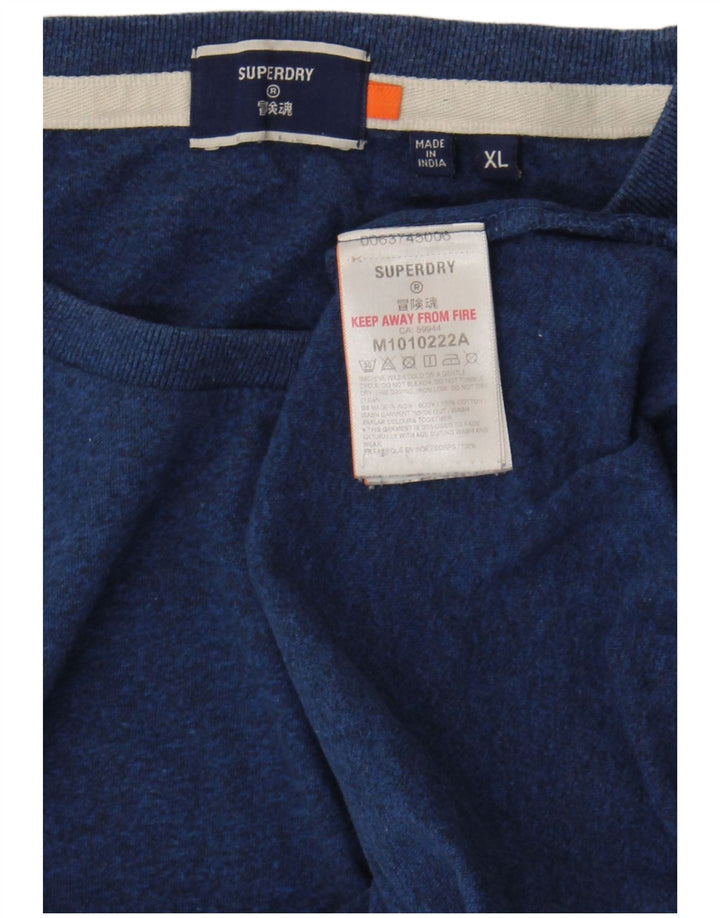 Superdry Herren T-Shirt Top XL Marineblau Baumwolle