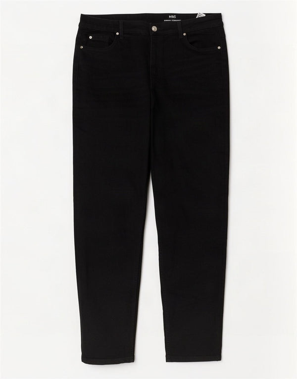 Marks & Spencer Damen Sienna Freizeithose UK 18 XL W36 L29 Schwarz