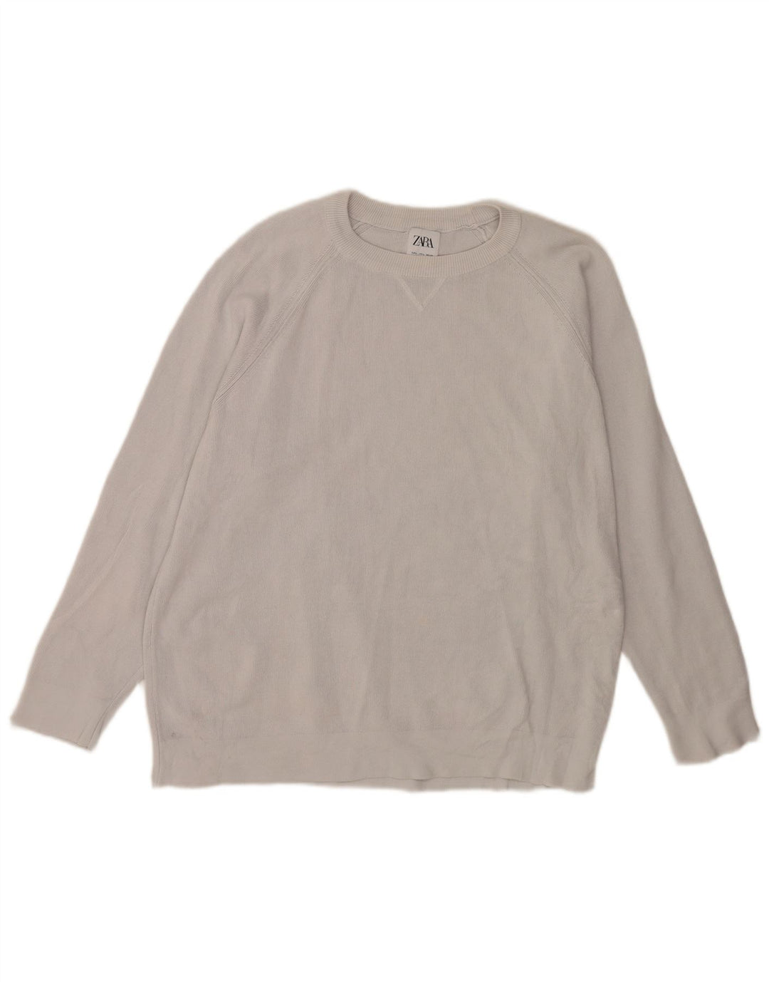 Zara Herren-Pullover mit Rundhalsausschnitt, Größe L, Grau