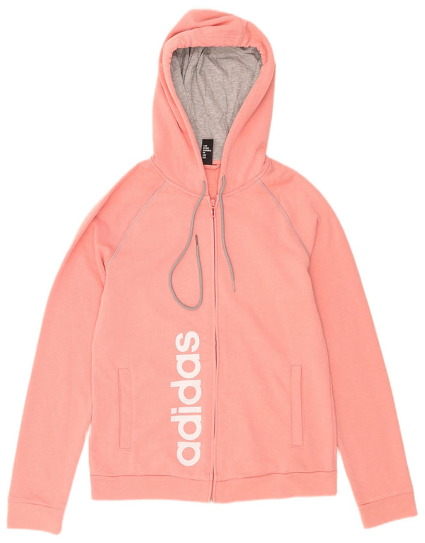 Adidas Damen Graphic Zip Hoodie Pullover UK 14 Mittelrosa