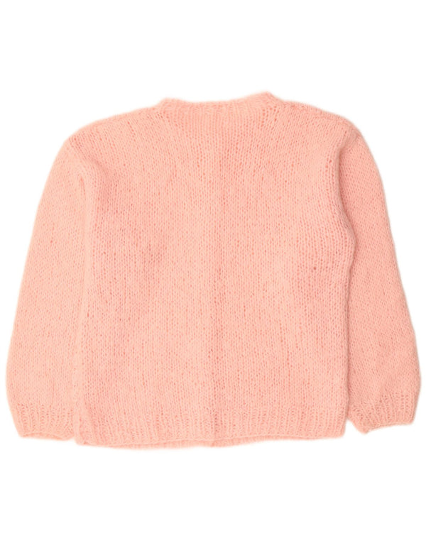 VINTAGE Damen Cardigan Pullover UK 18 XL Rosa Acryl