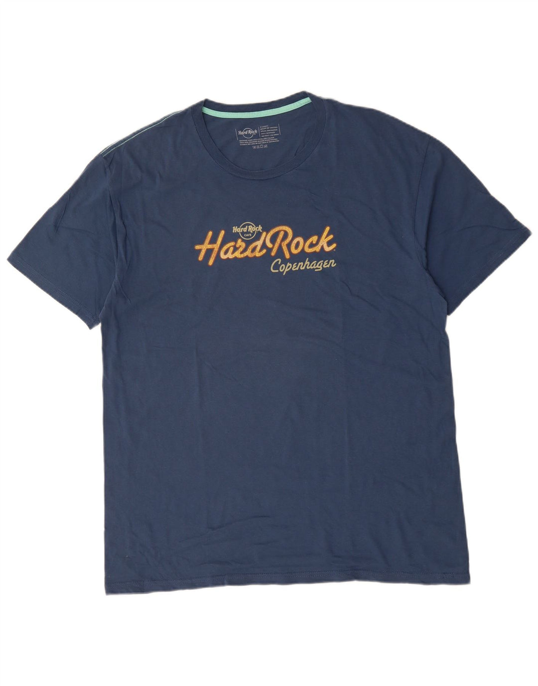 HARD ROCK CAFE Mens Copenhagen Graphic T-Shirt Top XL Blau Baumwolle
