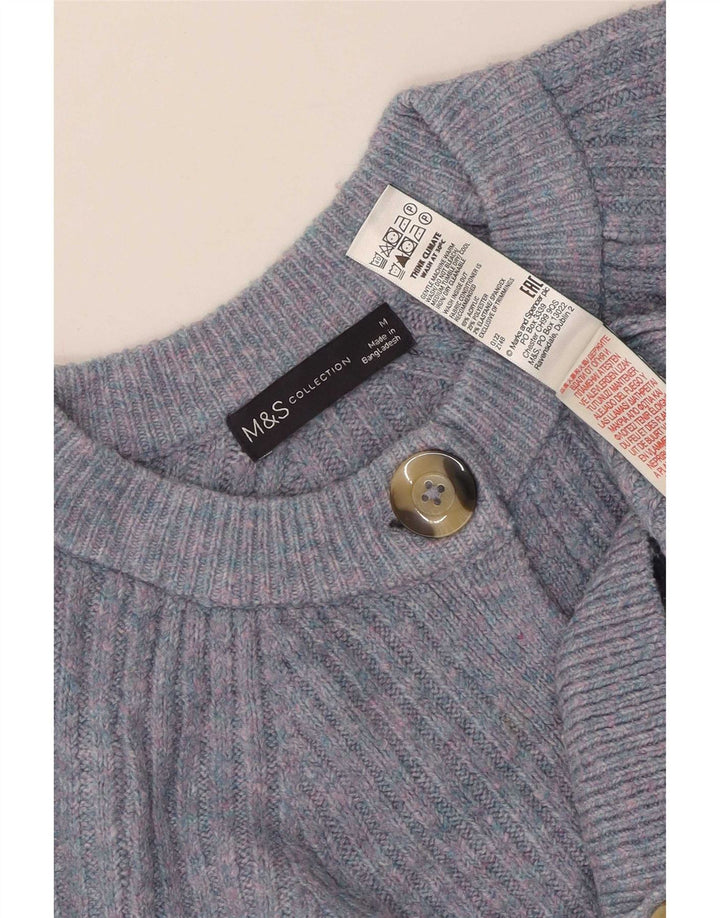 Marks & Spencer Damen Strickjacke Pullover UK 14 Mittelblaues Acryl