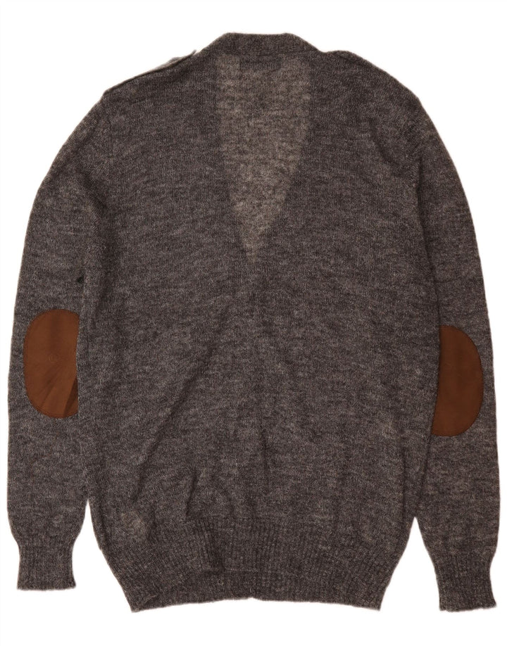 Zara Herren-Strickjacke, XL, grau geflecktes Acryl