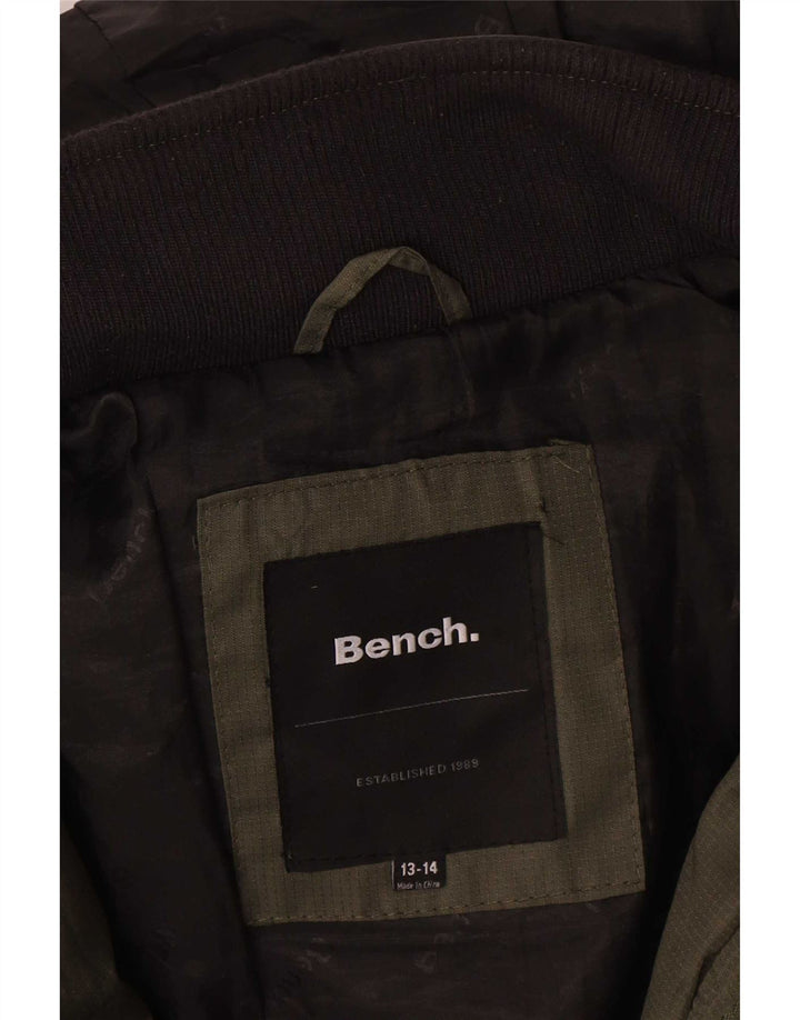 Bench Wattierte Jacke mit Kapuze für Jungen, 13–14 Jahre, Khaki, Polyester