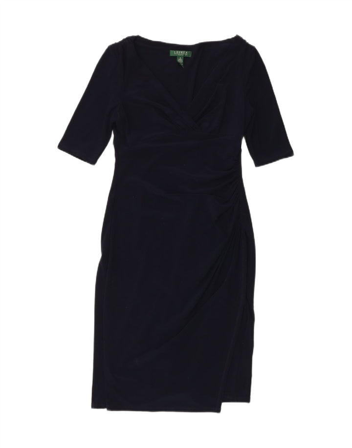 Ralph Lauren Damen Etuikleid US 6 Medium Marineblau Polyester