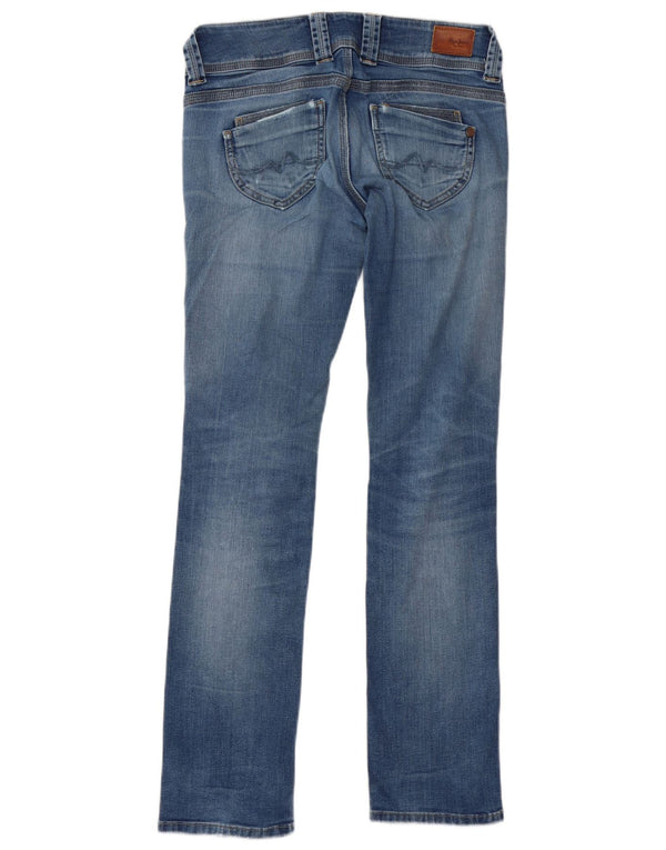 PEPE Jeans Damen Venus Distressed Straight Jeans W28 L32 Blaue Baumwolle