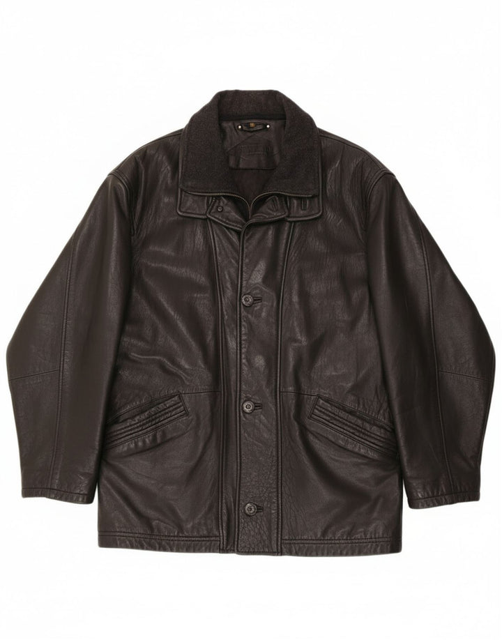 Trapper Herren Lederjacke EU 52 XL Schwarzes Leder