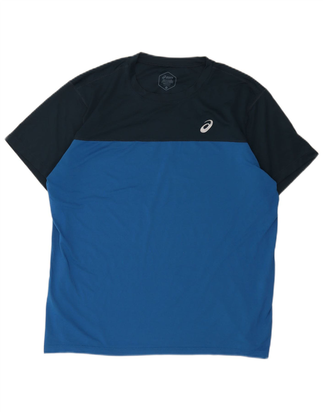 Asics Herren T-Shirt Top Large Blau Colourblock Polyester