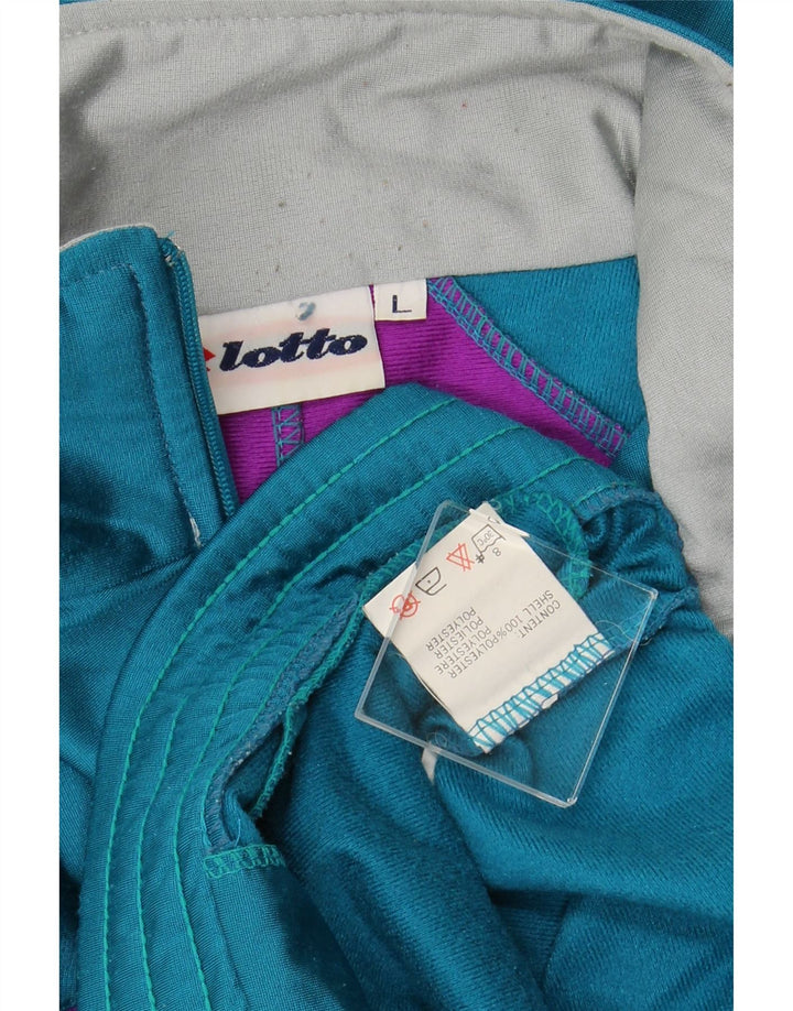 LOTTO Herren-Trainingsanzugoberteil mit Grafik, groß, blau, Farbblock-Polyester